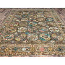 Load image into Gallery viewer, 8&#39;5&quot;x10&#39; Covert Green, All Over Motifs, Natural Dyes, Super Kazak Dense Weave and Tribal Medallion Design Extra Soft Wool Oriental Hand Knotted Rug FWR518046