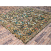 Load image into Gallery viewer, 8&#39;5&quot;x10&#39; Covert Green, All Over Motifs, Natural Dyes, Super Kazak Dense Weave and Tribal Medallion Design Extra Soft Wool Oriental Hand Knotted Rug FWR518046
