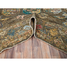 Load image into Gallery viewer, 8&#39;5&quot;x10&#39; Covert Green, All Over Motifs, Natural Dyes, Super Kazak Dense Weave and Tribal Medallion Design Extra Soft Wool Oriental Hand Knotted Rug FWR518046