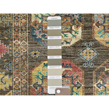 Load image into Gallery viewer, 8&#39;5&quot;x10&#39; Covert Green, All Over Motifs, Natural Dyes, Super Kazak Dense Weave and Tribal Medallion Design Extra Soft Wool Oriental Hand Knotted Rug FWR518046