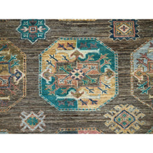 Load image into Gallery viewer, 8&#39;5&quot;x10&#39; Covert Green, All Over Motifs, Natural Dyes, Super Kazak Dense Weave and Tribal Medallion Design Extra Soft Wool Oriental Hand Knotted Rug FWR518046
