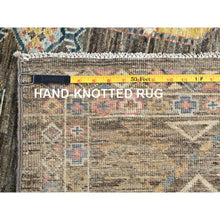 Load image into Gallery viewer, 8&#39;5&quot;x10&#39; Covert Green, All Over Motifs, Natural Dyes, Super Kazak Dense Weave and Tribal Medallion Design Extra Soft Wool Oriental Hand Knotted Rug FWR518046