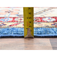 Load image into Gallery viewer, 10&#39;x13&#39;5&quot; Crystal Teal Blue, Hand Knotted Natural Dyes, Super Kazak Dense Weave With Tribal Medallion Design, Extra Soft Wool Oriental Rug FWR518058