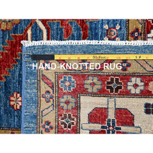 Load image into Gallery viewer, 10&#39;x13&#39;5&quot; Crystal Teal Blue, Hand Knotted Natural Dyes, Super Kazak Dense Weave With Tribal Medallion Design, Extra Soft Wool Oriental Rug FWR518058