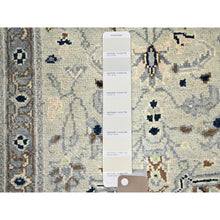 Load image into Gallery viewer, 2&#39;1&quot;x3&#39; James White with Serious Gray, Vegetable Dyes, 100% Wool, Afghan Serapi Heriz Design, Hand Knotted and Densely Woven, Mat Oriental Rug FWR518286