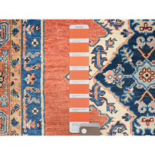 Load image into Gallery viewer, 4&#39;9&quot;x6&#39;6&quot; Persimmon Orange, Afghan Serapi Heriz Design Densely Weave, 100% Wool, Hand Knotted, Natural Dyes, Oriental Rug FWR518304