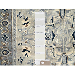 3'x4'10" Winter White, Densely Woven Natural Dyes Hand Knotted Afghan Serapi Heriz Design, Oriental 100% Wool Rug FWR518334