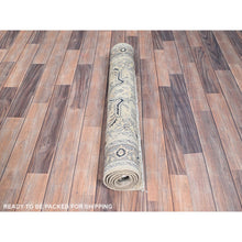 Load image into Gallery viewer, 3&#39;x4&#39;10&quot; Winter White, Densely Woven Natural Dyes Hand Knotted Afghan Serapi Heriz Design, Oriental 100% Wool Rug FWR518334