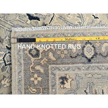 Load image into Gallery viewer, 3&#39;x4&#39;10&quot; Winter White, Densely Woven Natural Dyes Hand Knotted Afghan Serapi Heriz Design, Oriental 100% Wool Rug FWR518334