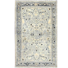 Load image into Gallery viewer, 3&#39;x4&#39;10&quot; Grandma and Dolphin Gray, Extra Soft Wool Serapi Heriz Design, Hand Knotted and Densely Woven, Oriental Natural Dyes Rug FWR518340