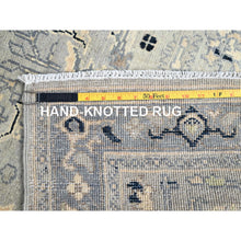 Load image into Gallery viewer, 3&#39;x4&#39;10&quot; Grandma and Dolphin Gray, Extra Soft Wool Serapi Heriz Design, Hand Knotted and Densely Woven, Oriental Natural Dyes Rug FWR518340