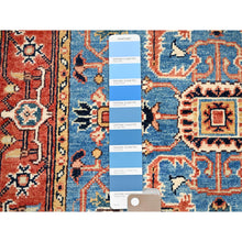 Load image into Gallery viewer, 3&#39;x5&#39;1&quot; Newport Blue, Hand Knotted Afghan Serapi Heriz Design, Natural Dyes Densely Woven, Extra Soft Wool, Oriental Rug FWR518346