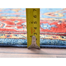 Load image into Gallery viewer, 3&#39;x5&#39;1&quot; Newport Blue, Hand Knotted Afghan Serapi Heriz Design, Natural Dyes Densely Woven, Extra Soft Wool, Oriental Rug FWR518346
