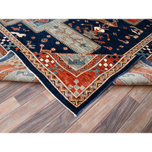 Load image into Gallery viewer, 11&#39;5&quot;x11&#39;9&quot; Hague Blue And Matte Silver Gray, Hand Knotted Armenian Inspired Caucasian Design With Small Birds Figurines 200 Kpsi, Natural Dyes, Densely Woven, Soft Wool Square Oriental Rug FWR518454