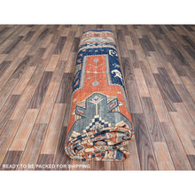 Load image into Gallery viewer, 11&#39;5&quot;x11&#39;9&quot; Hague Blue And Matte Silver Gray, Hand Knotted Armenian Inspired Caucasian Design With Small Birds Figurines 200 Kpsi, Natural Dyes, Densely Woven, Soft Wool Square Oriental Rug FWR518454