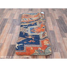 Load image into Gallery viewer, 8&#39;x8&#39; Indigo Batik Blue, Soft And Velvety Wool, Natural Dyes, Armenian Inspired Caucasian Design, 200 Kpsi, Hand Knotted Round Oriental Rug FWR518466