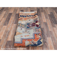 Load image into Gallery viewer, 8&#39;x8&#39; Distant Star Gray, Armenian Inspired Caucasian Design, All Over Small Birds Figurines, 200 Kpsi, Natural Dyes, 100% Wool, Hand Knotted, Oriental Round Rug FWR518472