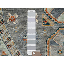Load image into Gallery viewer, 8&#39;x8&#39; Seared Gray, Extra Soft Wool 200 Kpsi, Armenian Inspired Caucasian Design, Vegetable Dyes, Hand Knotted, Round Oriental Rug FWR518478