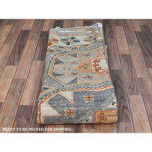 Load image into Gallery viewer, 8&#39;x8&#39; Seared Gray, Extra Soft Wool 200 Kpsi, Armenian Inspired Caucasian Design, Vegetable Dyes, Hand Knotted, Round Oriental Rug FWR518478