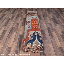 Load image into Gallery viewer, 12&#39;x12&#39; Stormy Sky Gray, Dense Weave And Natural Dyes, All Wool, 200 Kpsi, Armenian Inspired Caucasian Design And Small Bird Figurines, Square Hand Knotted Oriental Rug FWR518490