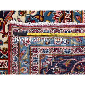 9'8"x12'10" Pepper Red,Old Persian Kashan With Central Medallion, Hand Knotted Extra Soft Wool, Sides and Ends Professionally Cleaned, Mint Condition, Full Pile and Soft, Oriental Rug FWR518562
