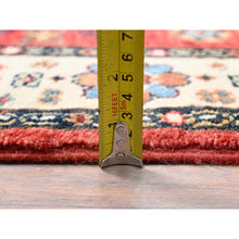 Load image into Gallery viewer, 2&#39;8&quot;x9&#39;6&quot; Lattice Red, Hand Knotted Afghan Special Kazak With Geometric Elements, Natural Dyes Densely Woven, Pure Wool, Runner Oriental Rug FWR518700