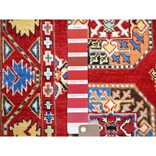 Load image into Gallery viewer, 2&#39;7&quot;x8&#39; Toreador Red, Soft And Velvety Wool, Hand Knotted, Densely Woven, Special Kazak With Afghan Ersari Elephant Feet Design, Vegetable Dyes, Oriental Wide Runner Rug FWR518742