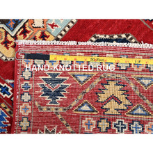 Load image into Gallery viewer, 2&#39;7&quot;x8&#39; Toreador Red, Soft And Velvety Wool, Hand Knotted, Densely Woven, Special Kazak With Afghan Ersari Elephant Feet Design, Vegetable Dyes, Oriental Wide Runner Rug FWR518742