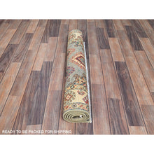Load image into Gallery viewer, 2&#39;10&quot;x4&#39;7&quot; Nimbus Cloud Gray, Vibrant Wool, Natural Dyes Afghan Special Kazak And All Over Elements, Oriental Dense Weave Rug FWR518796