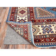 Load image into Gallery viewer, 10&#39;x13&#39;8&quot; Crystal Teal Blue, Afghan Special Kazak With All Over Medallions, Natural Dyes, Hand Knotted, Dense Weave Natural Wool, Oriental Rug FWR518850