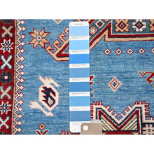 Load image into Gallery viewer, 10&#39;x13&#39;8&quot; Crystal Teal Blue, Afghan Special Kazak With All Over Medallions, Natural Dyes, Hand Knotted, Dense Weave Natural Wool, Oriental Rug FWR518850