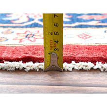 Load image into Gallery viewer, 9&#39;x9&#39; Rufous Red, Denser Weave Special Kazak Geometric Design, Vegetable Dyes And Natural Wool, Hand Knotted Round Oriental Rug FWR518856