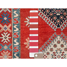 Load image into Gallery viewer, 8&#39;1&quot;x9&#39;9&quot; Currant Red, Dense Weave Special Kazak With All Over Medallions, Vegetable Dyes, Extra Soft Wool Hand Knotted, Oriental Rug FWR518868