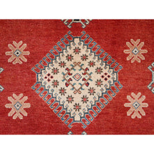 Load image into Gallery viewer, 8&#39;1&quot;x9&#39;9&quot; Currant Red, Dense Weave Special Kazak With All Over Medallions, Vegetable Dyes, Extra Soft Wool Hand Knotted, Oriental Rug FWR518868