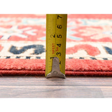 Load image into Gallery viewer, 8&#39;1&quot;x9&#39;9&quot; Currant Red, Dense Weave Special Kazak With All Over Medallions, Vegetable Dyes, Extra Soft Wool Hand Knotted, Oriental Rug FWR518868