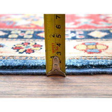 Load image into Gallery viewer, 9&#39;2&quot;x11&#39;4&quot; Cobalt Glaze Blue, Special Kazak With Geometric Medallion Design, Hand Knotted, Natural Dyes, Soft Wool Oriental Rug FWR518880