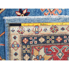 Load image into Gallery viewer, 9&#39;2&quot;x11&#39;4&quot; Cobalt Glaze Blue, Special Kazak With Geometric Medallion Design, Hand Knotted, Natural Dyes, Soft Wool Oriental Rug FWR518880