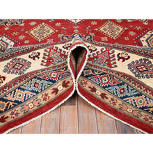 Load image into Gallery viewer, 12&#39;x15&#39;9&quot; Lattice Red, Hand Knotted Afghan Special Kazak, All Over Geometric Design,  Densely Woven, Pure Wool, Natural Dyes Oversized Oriental Rug FWR518904