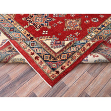 Load image into Gallery viewer, 12&#39;x15&#39;9&quot; Lattice Red, Hand Knotted Afghan Special Kazak, All Over Geometric Design,  Densely Woven, Pure Wool, Natural Dyes Oversized Oriental Rug FWR518904