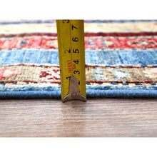 Load image into Gallery viewer, 2&#39;10&quot;x9&#39;9&quot; Frosted Almond Ivory, Colorful Dense Weave Pure Wool, Afghan Super Kazak with Shawl Design, Hand Knotted Vegetable Dyes Runner Oriental Rug FWR518916