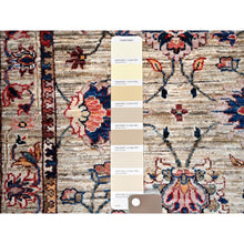 Load image into Gallery viewer, 2&#39;7&quot;x9&#39;5&quot; Boutique Beige, Afghan Sultani Flower Blossom Design, Scroll And Wine, Hand Knotted, Vegetable Dyes, Dense Weave, 100% Wool Runner Oriental Rug FWR518922