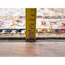 Load image into Gallery viewer, 2&#39;7&quot;x9&#39;5&quot; Boutique Beige, Afghan Sultani Flower Blossom Design, Scroll And Wine, Hand Knotted, Vegetable Dyes, Dense Weave, 100% Wool Runner Oriental Rug FWR518922