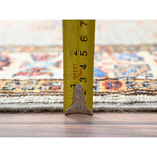 Load image into Gallery viewer, 2&#39;8&quot;x22&#39;6&quot; Moon Gray with Heat White, Afghan Super Kazak with Large Geometric Medallions Pattern 100% Wool, Densely Woven Natural Dyes, Hand Knotted, Oriental XL Runner Rug FWR518946