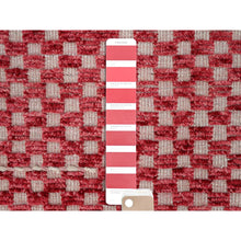 Load image into Gallery viewer, 9&#39;1&quot;x12&#39;5&quot; Chilli Pepper Red With Narrow Border, Hand Knotted, 100% Wool, All Over Grid Design, Marmoucha Inspired Moroccan Oriental Rug FWR519000