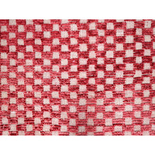 Load image into Gallery viewer, 9&#39;1&quot;x12&#39;5&quot; Chilli Pepper Red With Narrow Border, Hand Knotted, 100% Wool, All Over Grid Design, Marmoucha Inspired Moroccan Oriental Rug FWR519000