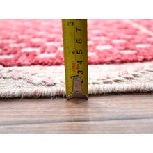 Load image into Gallery viewer, 9&#39;1&quot;x12&#39;5&quot; Chilli Pepper Red With Narrow Border, Hand Knotted, 100% Wool, All Over Grid Design, Marmoucha Inspired Moroccan Oriental Rug FWR519000