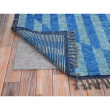 Load image into Gallery viewer, 8&#39;3&quot;x10&#39;5&quot; Storm Blue With Modern Circular Design, Beni Ourain Moroccan Inspired Design, Extra Soft Wool, Natural Dyes, Hand Knotted Oriental Rug FWR519006