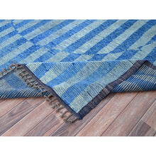 Load image into Gallery viewer, 8&#39;3&quot;x10&#39;5&quot; Storm Blue With Modern Circular Design, Beni Ourain Moroccan Inspired Design, Extra Soft Wool, Natural Dyes, Hand Knotted Oriental Rug FWR519006