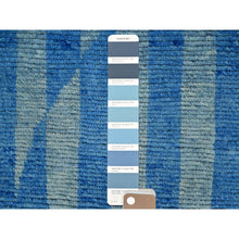 Load image into Gallery viewer, 8&#39;3&quot;x10&#39;5&quot; Storm Blue With Modern Circular Design, Beni Ourain Moroccan Inspired Design, Extra Soft Wool, Natural Dyes, Hand Knotted Oriental Rug FWR519006