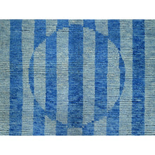 Load image into Gallery viewer, 8&#39;3&quot;x10&#39;5&quot; Storm Blue With Modern Circular Design, Beni Ourain Moroccan Inspired Design, Extra Soft Wool, Natural Dyes, Hand Knotted Oriental Rug FWR519006